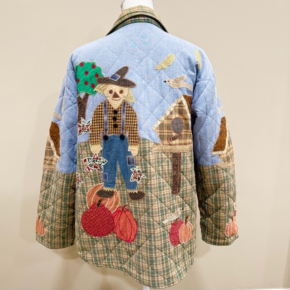 Vintage Patchwork Quilted Reversible Jacket Pumpk… - image 3